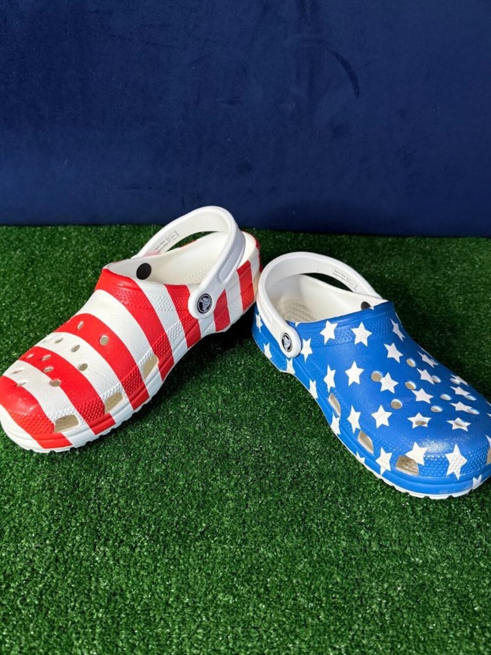 Crocs Classic Clog Star& Stripes American Flag Women's Size 9 USA Red White Blue
